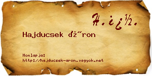 Hajducsek Áron névjegykártya