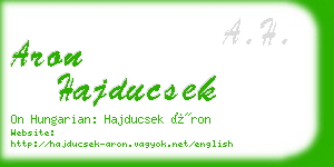 aron hajducsek business card